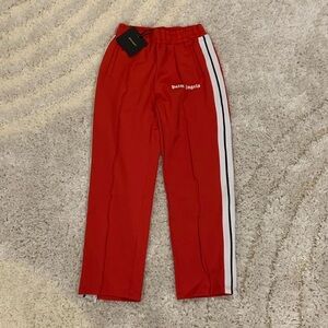 Palm Angels Classic Logo Tracksuit Striped Sweatpants Red Mens Size Large